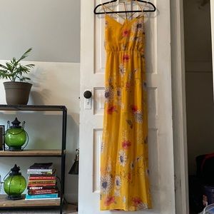 Yellow floral maxi dress